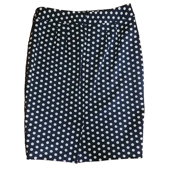 Ann Taylor Loft Skirt Womens Size 4 Black and White Polka Dot Zip Back Pencil - Picture 4 of 4